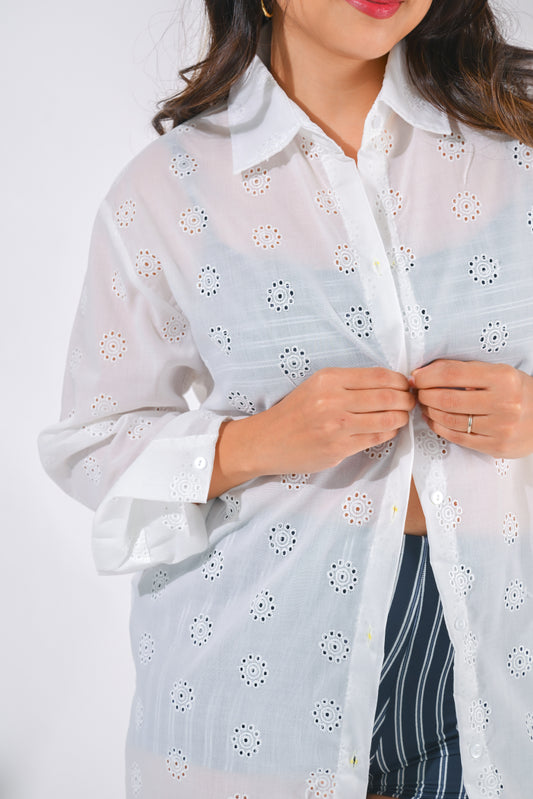 AUDREY Eyelet Button-down - 20% OFF