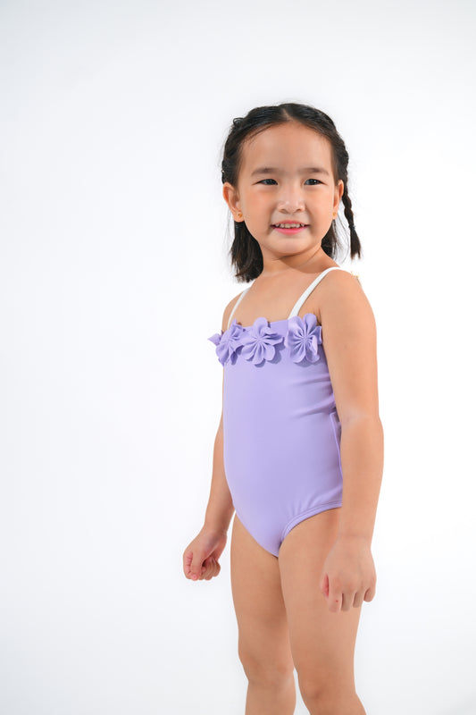 ELEANOR One-Piece Swimsuit with Flower Applique (KIDS)
