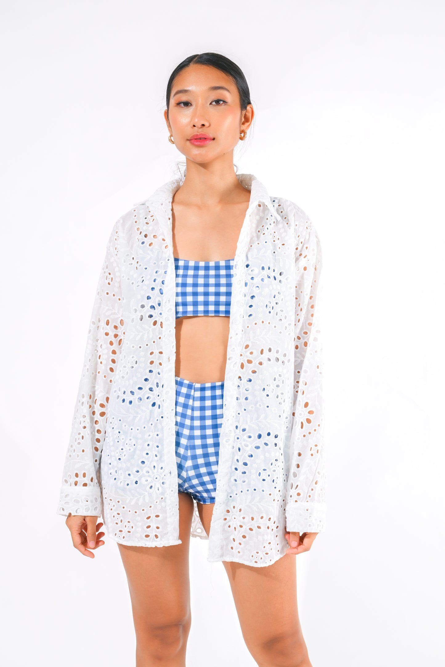 VICTORIA Eyelet Button Down