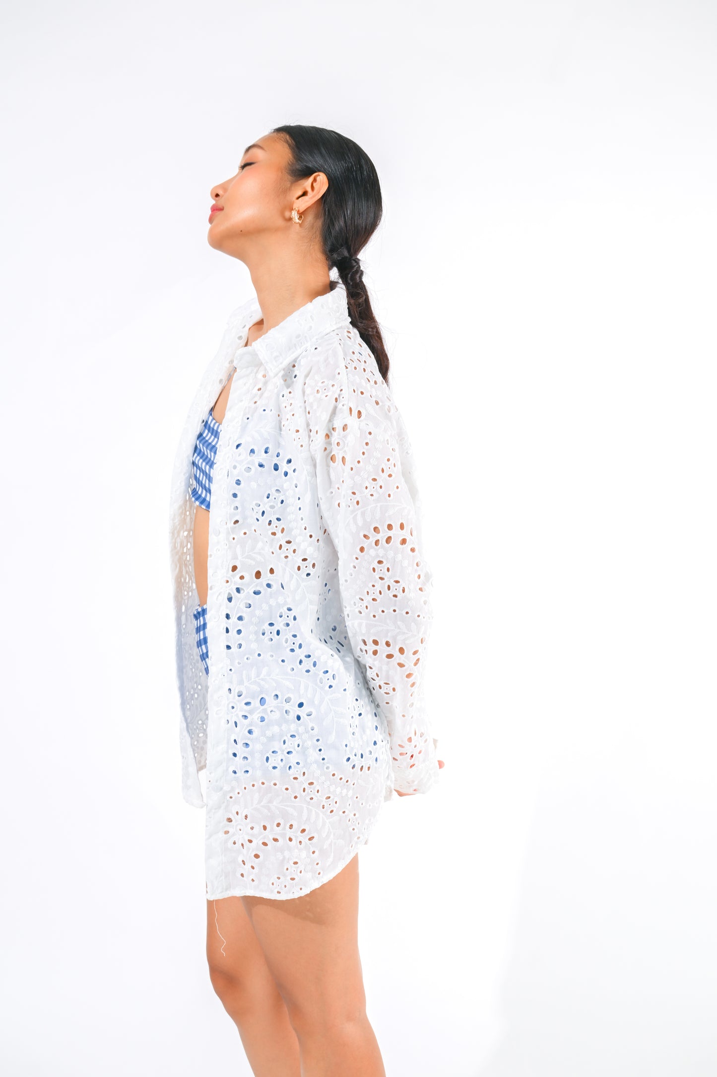 VICTORIA Eyelet Button Down